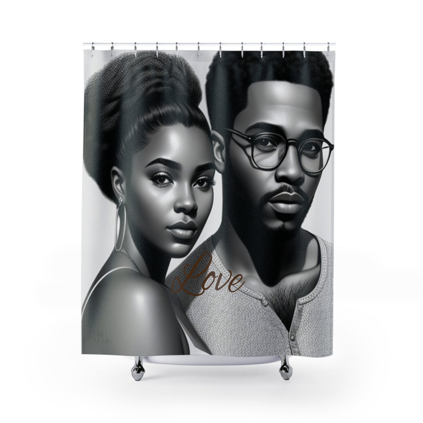 "Black Dreams" Shower Curtains