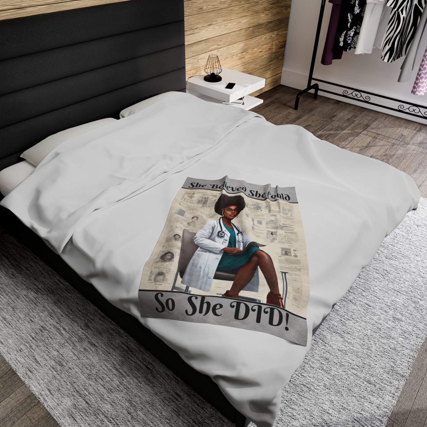 "She DID" Plush Blanket