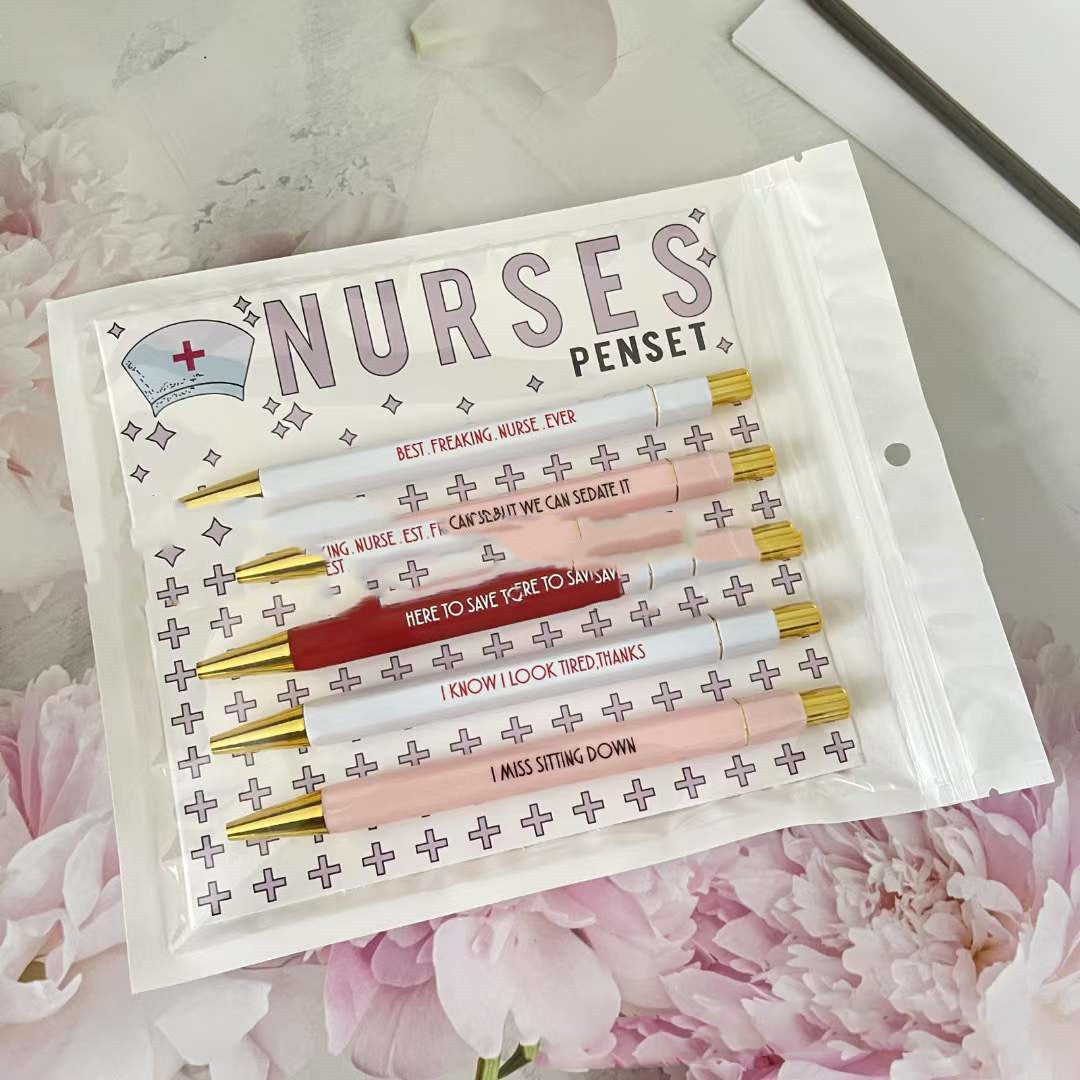 Funny Nurse Retractable Pen Set