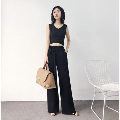 Women's Wide-Leg Elastic Waist Pants