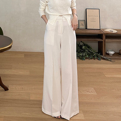 Flowing Wide-Leg Mopping Pants