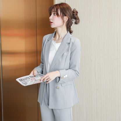 Spring Autumn Elegant Blazer Pant Suits
