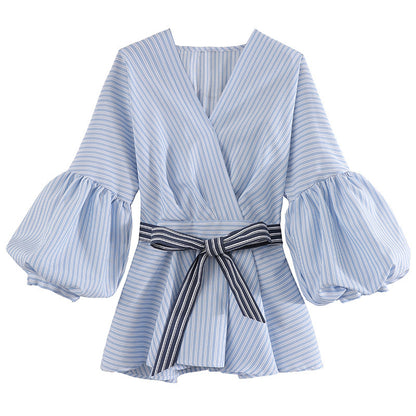 Women's Spring Lantern Sleeve Shirt