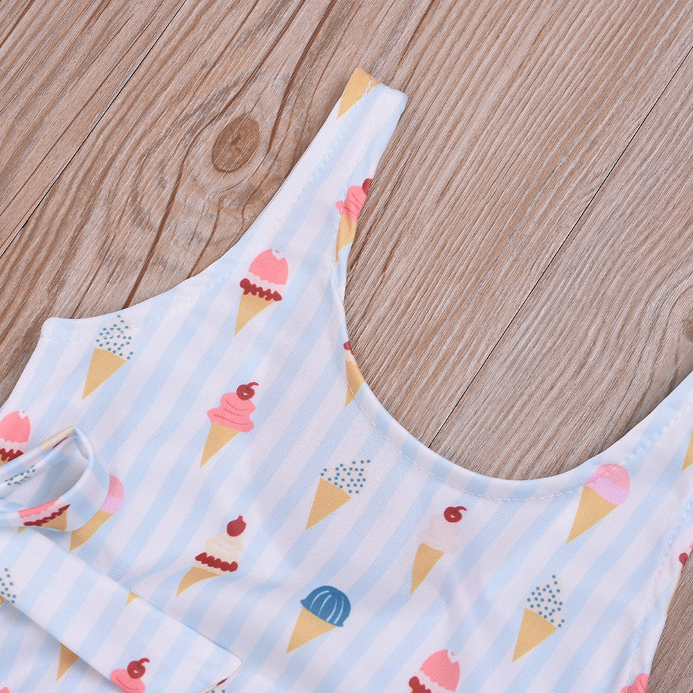 Female White Ice Cream Triangle Swimsuit