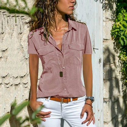 Women's Short-Sleeve Lapel Shirt