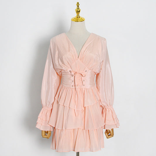 Elegant Deep V-Neck Slimming Dress