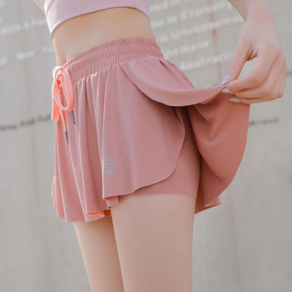 Women's Sports Shorts with Stylish Faux Skirt