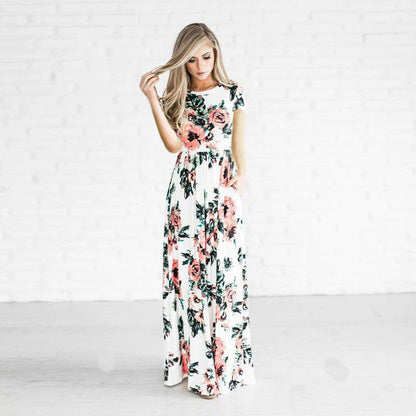 Plus-Size Boho Floral Maxi Dress