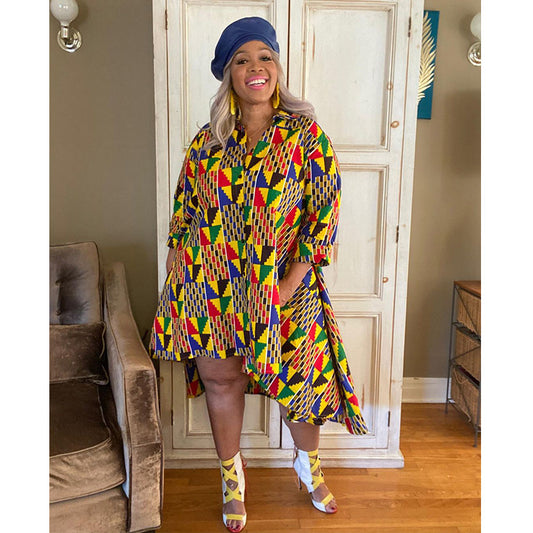 Elegant African Print Maxi Dress