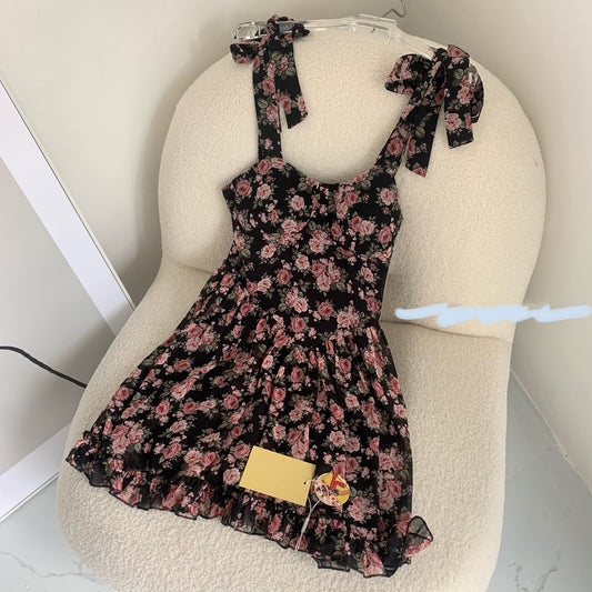 Floral Bow Sling Dress