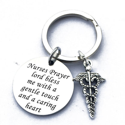 Stainless Steel Keychain Nurse Gift RN Medical Logo