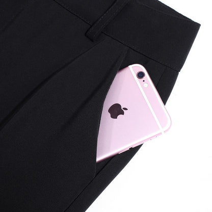 Plus Size Casual Wide-leg Suit Pants