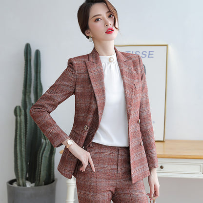 Elegant Double-Breasted Slim Suit