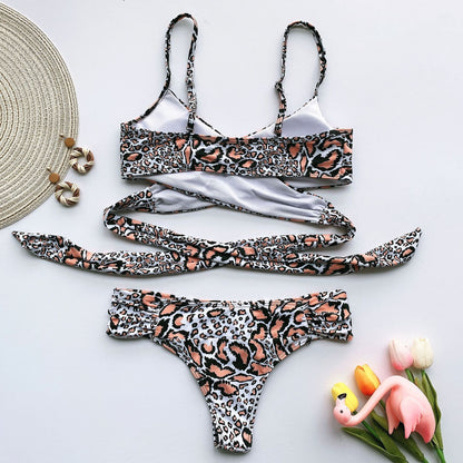 Printed female split swimsuit