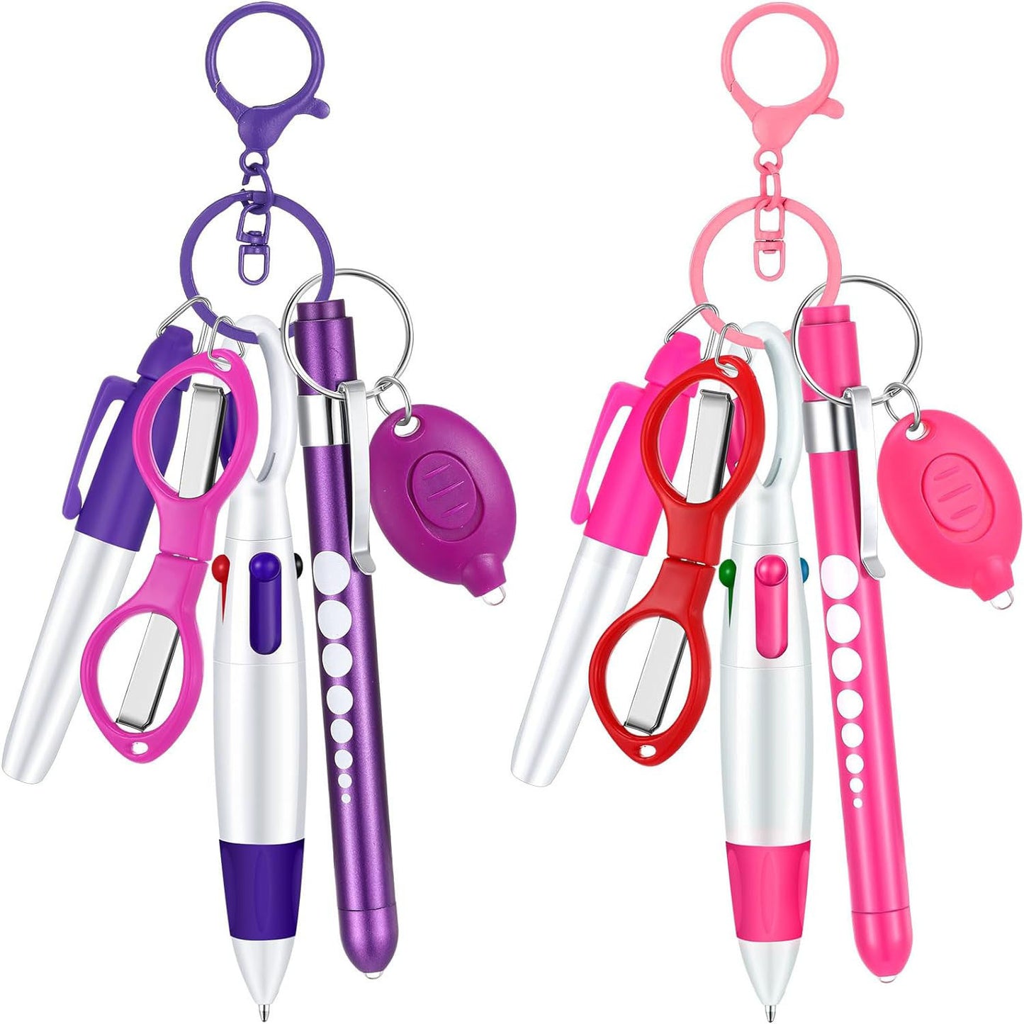 Hot Sale Nurse Pen Set Flashlight Foldable Scissors Ballpoint Pen Keychain 6-piece Nurse's Day