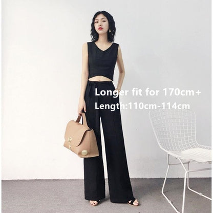 Women's Wide-Leg Elastic Waist Pants