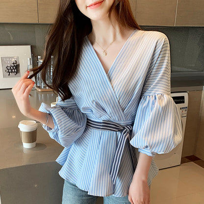 Women's Spring Lantern Sleeve Shirt