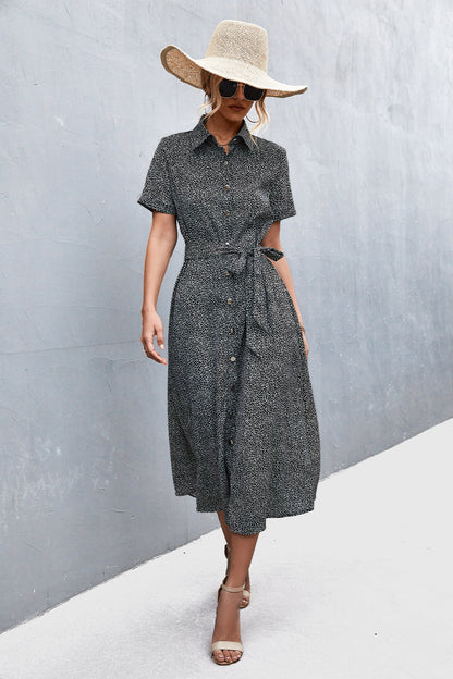 Women's Point Belt Shirt Dress