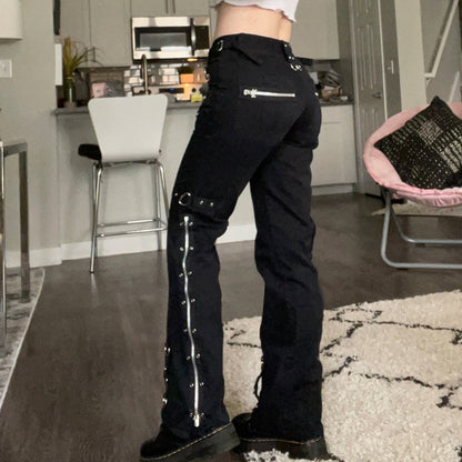 High-Waist Straight-Leg Pants