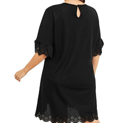 Plus Size Floral Burnout Dress