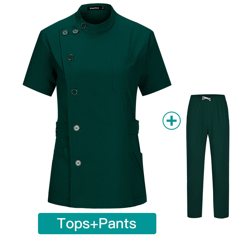 Slim Waist Cotton Nurse Hand Washing Suit Work Clothes