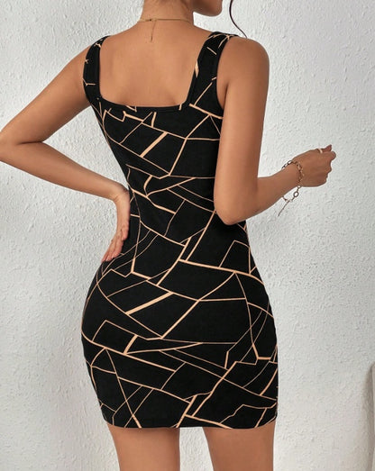 Printed Slim-Fit Dress