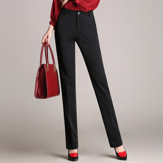 Plus Size Casual Wide-leg Suit Pants