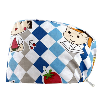 Printed Operating Room Hat Nurse Bead Caps Female Doctor's Cap Stomatology Department Plus Clinch Cap ICU Nurse Hat