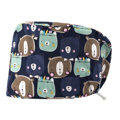 Printed Operating Room Hat Nurse Bead Caps Female Doctor's Cap Stomatology Department Plus Clinch Cap ICU Nurse Hat