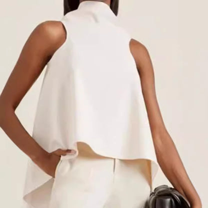 Irregular Hem Sleeveless Top Shirt For Women