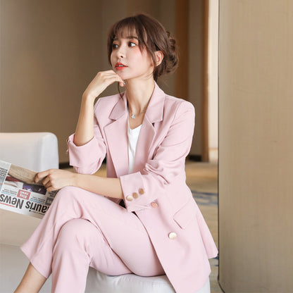 Spring Autumn Elegant Blazer Pant Suits