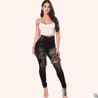 Sleek and Edgy Ripped Skinny Jeans