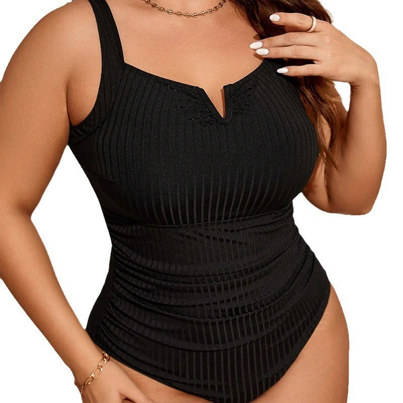 Plus-Size Women's Conservative One-Piece Swimsuit