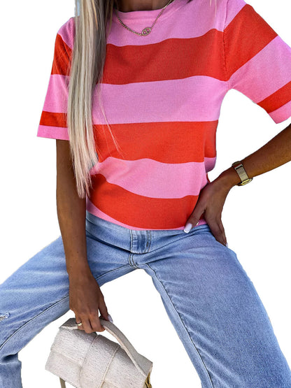 Fashion Round Neck Half Sleeve Shirt Women