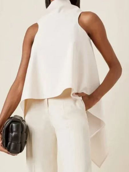 Irregular Hem Sleeveless Top Shirt For Women