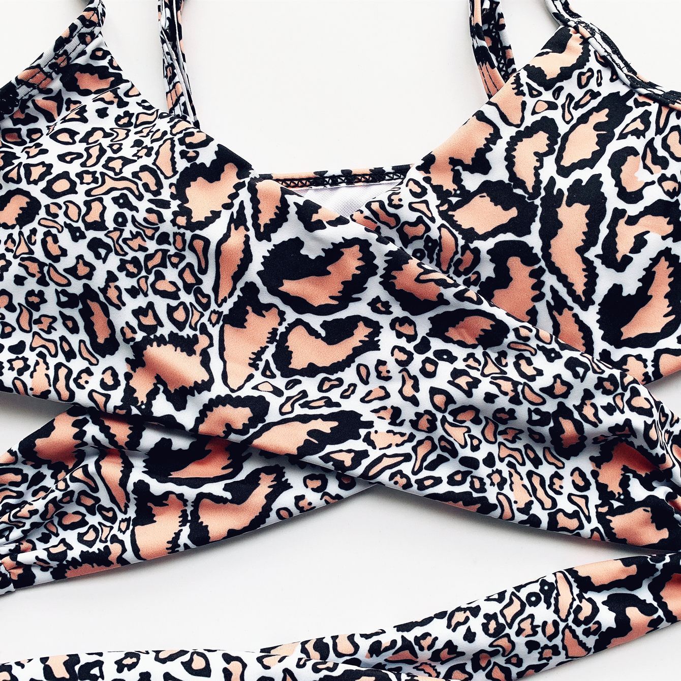 Printed female split swimsuit