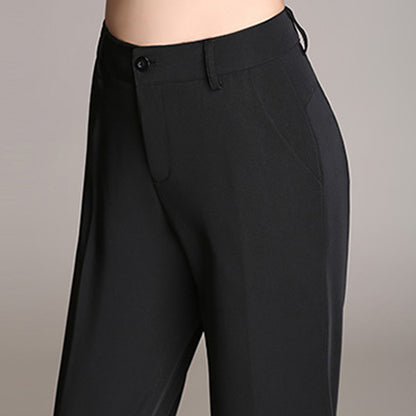 Plus Size Casual Wide-leg Suit Pants