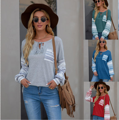 Bohemian Pocket Loose Sweatshirt T-shirt