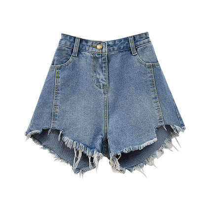 Summer Denim Shorts with Torn Edges