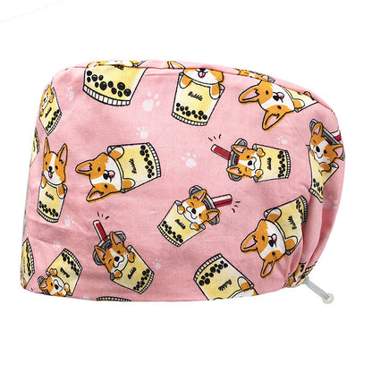 Printed Operating Room Hat Nurse Bead Caps Female Doctor's Cap Stomatology Department Plus Clinch Cap ICU Nurse Hat