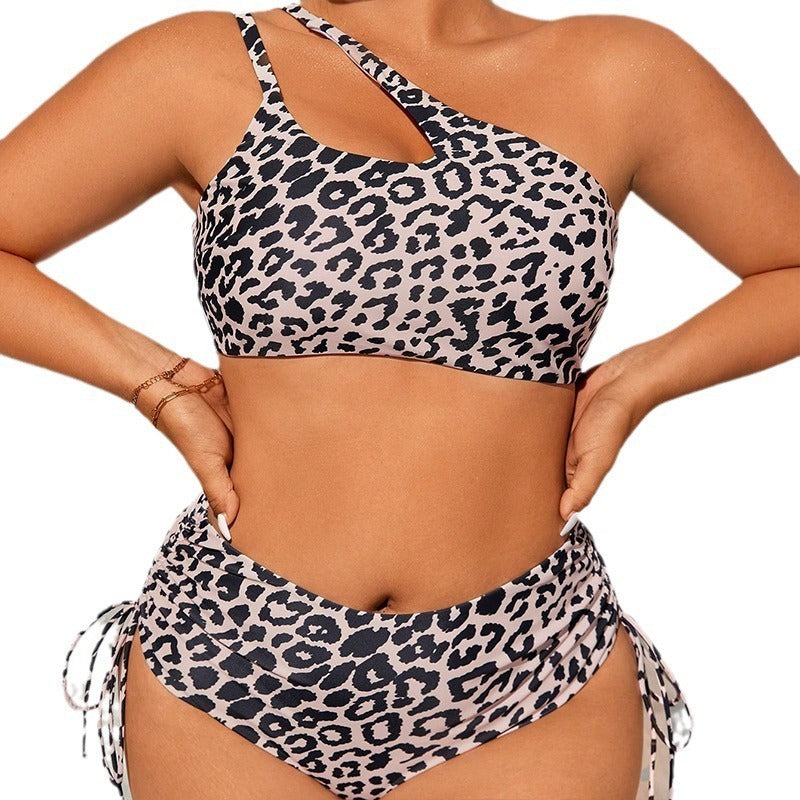 Plus Size Leopard Print Bikini Swimsuit