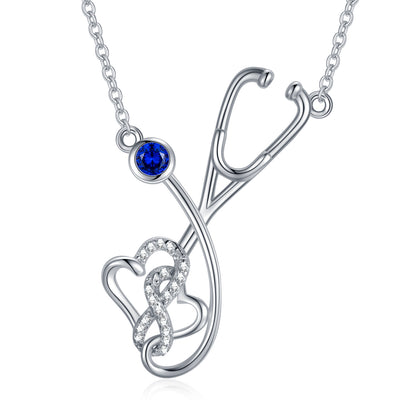 Sterling Silver Stethoscope Necklace