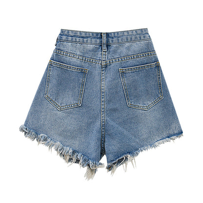 Summer Denim Shorts with Torn Edges