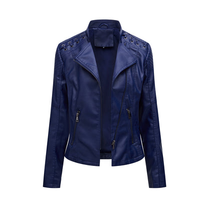 Women's Leather Jackets,Short Jackets Slim Thin Leather Jackets Motorcycle Suits
