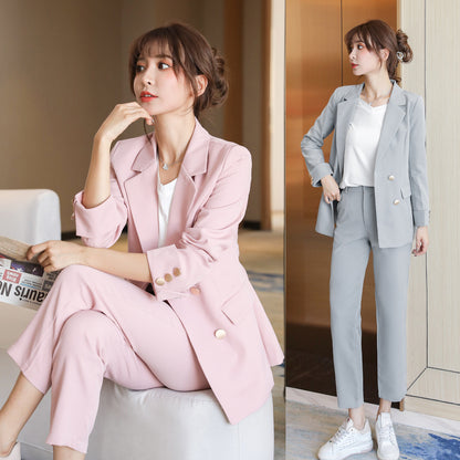 Spring Autumn Elegant Blazer Pant Suits
