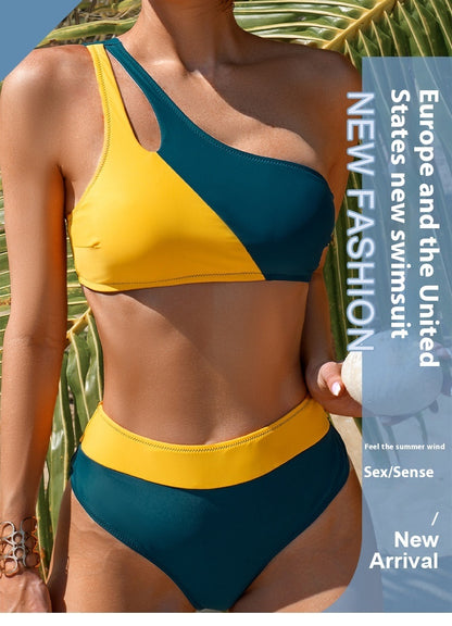 One-Shoulder Split Swimsuit