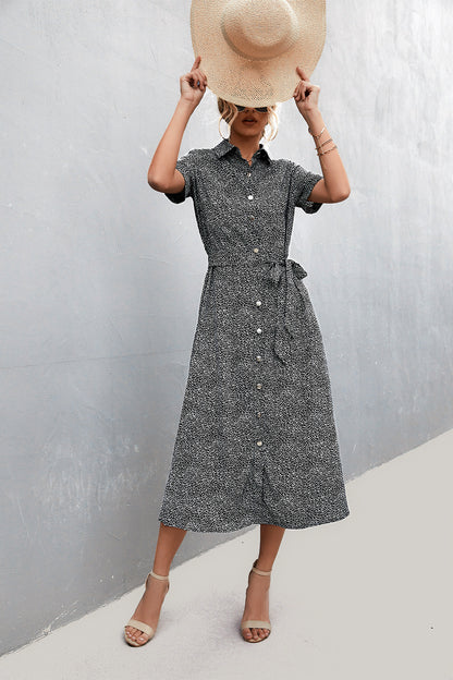 Women's Point Belt Shirt Dress