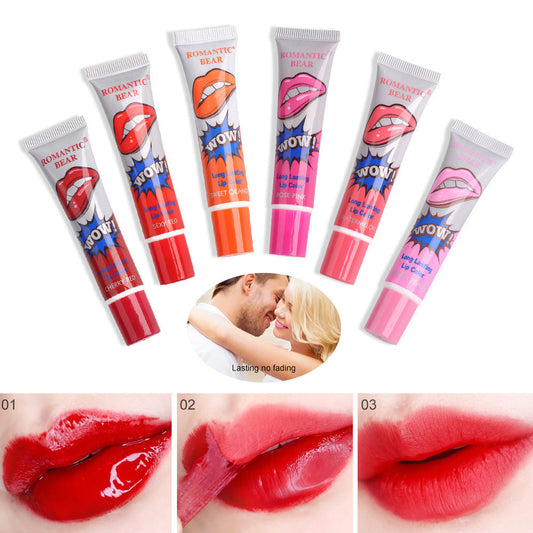 6 Piece Peel-Off Colored Lip Stain Tint Gloss
