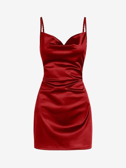Fashion Ladies Solid Color Dress