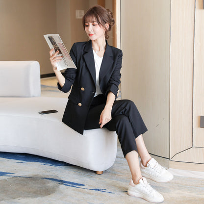 Spring Autumn Elegant Blazer Pant Suits